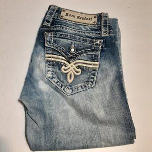 Rock Revival Women's Embellished Penny Boot Jeans in Size 27